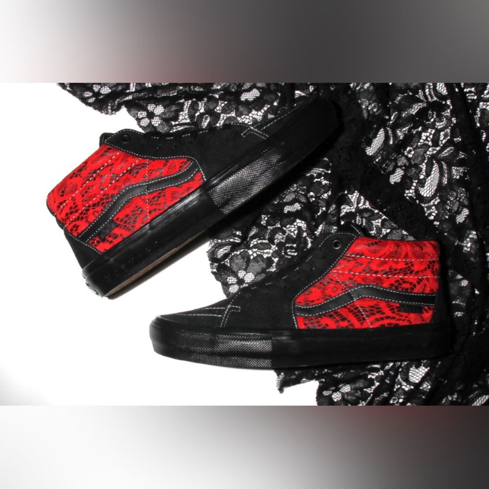 Vans X Premier Skate Grosso Mid Blake/High Risk Red Lace Men Size 7 Women 8.5